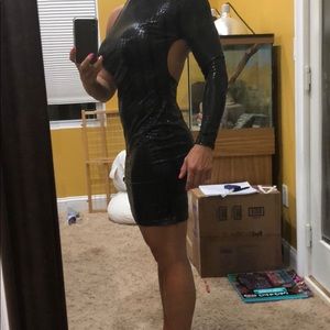 Black asymmetric dress